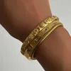 2022 Dazan New Ins 18k Gold Plated Stainless Steel Eye Of Prophecy Colored Zircon Polished Super Shine Bracelet For Women