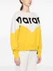 Ny heta tröja 24aw Isabel Marants Designer hoodie sweatshirt bomull klassisk stil färgblock bokstav gul lös pullover kvinnor långärmad hoop tröja topp