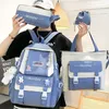 学校のバッグ5pcsセットハラジュクカワイイキッズバックパックかわいい女性バグパックbookbagラップトップバッグ