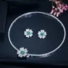 Zestawy biżuterii ślubnej Cwwzircons Druzy CZ Stone Big Red Flower Bridal Choker Naszyjnik i kolczyki Kostium imprezowy dla narzeczonych T0518 231208