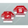 Niestandardowy Nikolai Borschevsky 16 Spartak Moscow Red Hockey Jersey New Top Sched S-M-L-XL-XXL-3XL-4XL-5XL-6XL