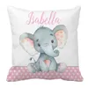 Sängkläder sätter Lvyziho Baby Girl Crib Set Custom Name Pink Elephant Shower Gift 231208