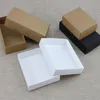 10 sizes Kraft Black White Cardboard Box With Lid Kraft Paper Blank Carton Box DIY Craft Gift Packaging Boxes238J