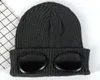 BeanieSkull Caps 2022 Winter Women Knitted Hip Hop Beanie With Goggle Decoration Female Pilot Style Skull Cap Hat H32787624