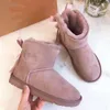 Mini Designer Enkel Sneeuw Kinderen Kinderen Australië Stijl Echt Suède Warme Katoenen Laarzen Schoenen Baby Maat 21-35