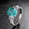 Med sidor Stones Pubang Fine Jewelry Diamond Ring 925 Sterling Silver Mint Green Created Moissanite for Women Anniversary Gift YQ231209