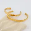 Neue schicke hochglanzpolierte Gold-Marken-Designer-Armbänder, wasserdichter Schmuck, Edelstahl, Ewigkeit, breites Band, Manschettenarmband