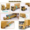 Diecast Model Cars Tractor Alloy Engineering Vehicle Parking Lot Car Set Toys For Children Music Light Toy Boy Construction Kid Truck ExcavatorL231114