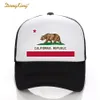 DongKing Moda Caminhoneiro Chapéu Bandeira da Califórnia Snapback Malha Boné Retro Califórnia Amor Vintage Califórnia República Urso Top D1811060266o