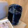 Diseñador de invierno para mujer, gorro grueso y cálido, gorros rusos, moda coreana, sombrero de piloto con orejeras, tendencia Bomber ajustable