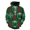 Sudaderas con capucha para hombres Sudaderas para hombre Papá Noel Árbol de Navidad Primavera Impresión 3D Tops Adolescentes Divertido Unisex Moda de gran tamaño Manga larga Co DHFVL