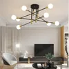 Luzes de teto lustre moderno lâmpada led para sala estar jantar quarto cozinha preto ouro luz nordic decoração casa fixture196d