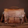 Briefcases Leather Satchel Purse Pack with Handle Shoulder Tote Bag Messenger Handbag for Office and Travel 231208