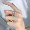 Med sidonstenar Serenity Day Real D Color 4.7mm 5.5mm Full Moissanite Open Juster Rings for Women S925 Sterling Silver Plate PT950 Fine Jewelry YQ231209
