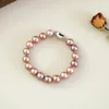 Beaded ASHIQI Big Natural Freshwater Pearl Bracelet 925 Sterling Silver Jewelry for Women Gift 231208