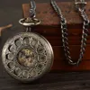 Relógios de bolso Senhora Relógio de Bolso Esqueleto Mecânico FOB Relógio de Bolso Vintage para Homens Montre de Poche Retro Steampunk 231208