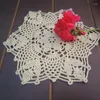 Bord mattor 4 st/parti vintage hand virkning spets doilies snöflinga mönster 8 tum bröllopsdekor