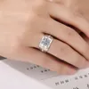 Benutzerdefinierte echte 925 Sterling Silber Verlobung Hochzeit gefälschte Diamant Vvs Moissanit Ring Band für Herren Stein veränderbare Schmuck