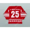 Özel Kırmızı 1980 Vladimir Golikov 25 Sovyetler Birliği CCCP Milli Takım Hokey Forması Yeni Top Dikişli S-M-L-XL-XXL-3XL-4XL-5XL-6XL