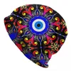 Berets Mediterranean Evil Eye Skullies Bons de bonnet Fashion Hiver Men de chaud Femmes CHAPEUR TRAIT UNISE