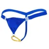 Cintura baixa crotchless aberto bunda contas de plástico sexy g string bikini roupa interior gay tangas anel masculino lingerie jockstrap