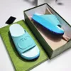 Kadınların erkek Macaron Kabartmalı Slaytlar G Kauçuk Sandals Ünlü Tasarımcı Kadınlar İçin Platform Sandalet Slayt Lüks Tasarımcı Sandalar Sandalet Flip Flops Havuz Yastığı