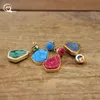 Charm Colorful Quartz Geode Teardrop Dangle Earring Druzy Gemstone Stud Ear Pendant For Women Party Jewelry Hook EarDrop Jewels QC7062 231208