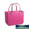Jelly Candy Silicone Beach Washable Large capacity portable Plain Basket Bags Shopping Woman Eva Waterproof Tote Bogg Bag Purse Ec273c