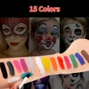 Kroppsfärg 15 färger barn möter målning icke giftig säker vattenolja med pensel jul halloween konstboll makeup party verktyg 231208