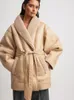 Женские зимние куртки из искусственного меха большого размера из искусственного меха для женщин, длинные толстые теплые пальто с поясом из искусственного плюшевого меха, женская мода, двусторонняя уличная одежда 231208