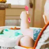 Cucharas 1 juego Cuchara flexible Tenedor de entrenamiento Utensilio para niños pequeños Cubiertos para bebés Detección de temperatura