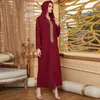 Vêtements ethniques Ramadan Eid Mubarak Rouge Abaya Dubaï Arabe Turquie Islam Musulman Longue Robe Abayas Pour Femmes Kaftan Niqab Robe Djellaba Femme