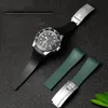 Bracelet de montre en caoutchouc de haute qualité pour bracelet SOLEX 20 mm 21 mm noir bleu extrémité incurvée bracelet de montre en silicone étanche 22062237M