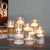 Wysoki huragan szklany filar świeca Glass Glass Cylinder Floating Wote Candle Holder Wazony do świec na stół domowy