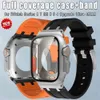 Pulseira de vidro Mod Case para Apple Watch Series 9 8 7 6 5 4 SE Seconds Change To Ultra 49mm AP Silicone Band