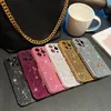 Fashion Designer Phone Case Metal Diamond iPhone 15 Pro Max 11Pro Max12 15 14Plus 12 13 14Pro Max XR XS XSMax PU Leather silicone phone case