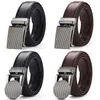 Cetiri Men's Ratchet Click Belt äkta läderklänningsbälte för män Jeans Holeless Automatic Sliding Spuckle Black Brown Belts 218f