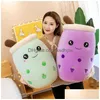 Stuffed Plush Animais Real-Life Bubble Tea Cup Plushes para Bebê Dos Desenhos Animados Boba Boneca Nt Fruit Toy Leite Travesseiro Stberry Drop Delivery T Dhk78