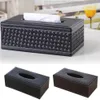 PU Leather Tissue Paper Holder Large Antimoisture Rectangular Paper Box Household Office Restaurant Napkin Holder Black278n