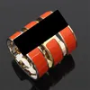 2023 Helt ny 18mm bred rosguld manschettarmband europeiska modepardesigner armband för Menwoman av hög kvalitet 316l titanarmband smycken