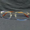 Rimless Clear Eye Glasses Frames Mens Transparent Optical Spectacles Metal Carter Deisgner Eyewear Fill Prescription Glasses327V