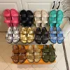 Märke Sandal Moccasin Buckle Luxury Bom Dia Flat Comfort Mule Beach Sandaler Tjock Sole Women Slid Comfort Flat Slippers I7SR#