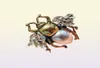 Vintage Simulated Pearl Bees Finger Rings for Women Geometric Crystal Adjustable Ring Anillos Mujer Female Gothic Jewelry8429336