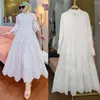 Vêtements ethniques Moyen-Orient Musulman Dentelle Robe Broderie Chemise Creuse Robes Eid Robe Islamique Caftan Dubaï Turquie Arabe Kaftan Abaya Casual