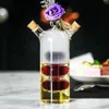 Creative Double Tube Glass Cup Transparent Mandarin Duck Martini Cocktail Glass Party Bar Coffee Wine Bottle Doomed Drinkware X0702672