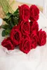 Decorative Flowers Wreaths Artificial Red Rose Living Room Home Decoration Accessories Thanksgiving Wedding Diy Bouquet Silk1368477