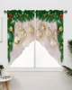 Curtain Christmas Fir Branches Balls Window Curtains For Living Room Kitchen Drapes Home Decor Triangular