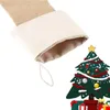 6st Set Christmas Socks Large Burlap Strumps Jute Xmas Stocking Plain Parplay Decor Tablett Party Decoration 210911284w