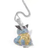 Provence Squirtle Hanger Met Sliver Kleurrijke CZ Handgemaakte Delicacypendant Trendy Hiphop Sieraden