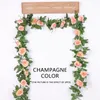 Decoratieve bloemen Kunstmatige Rose Vine Simulatie Ivy Hangende Garland Fake Flower Silk Wedding Decor Wall Plant